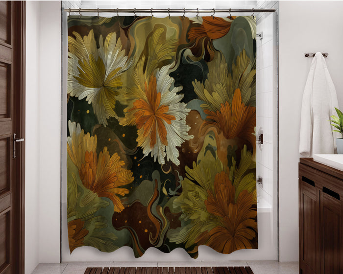Floral Abstract Design Shower Curtain, 107