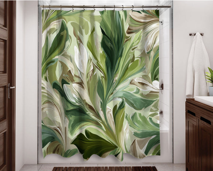Floral Abstract Design Shower Curtain, 108
