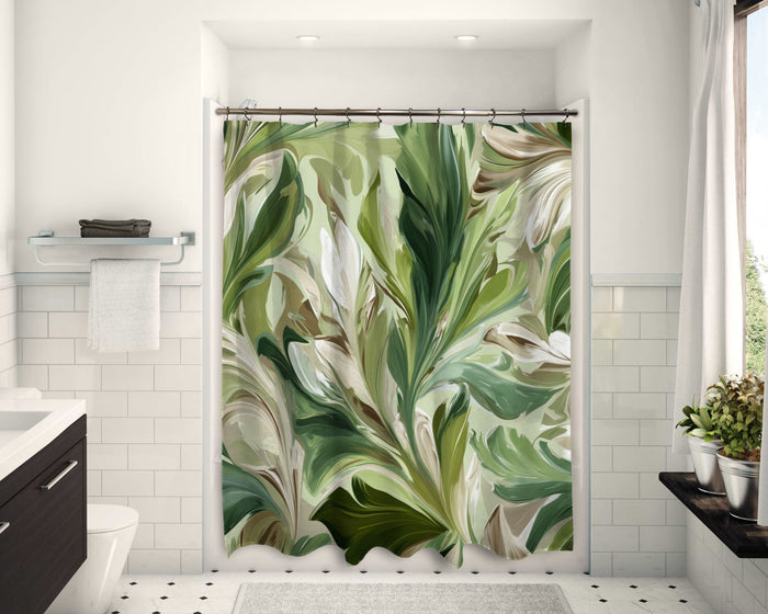 Floral Abstract Design Shower Curtain, 108