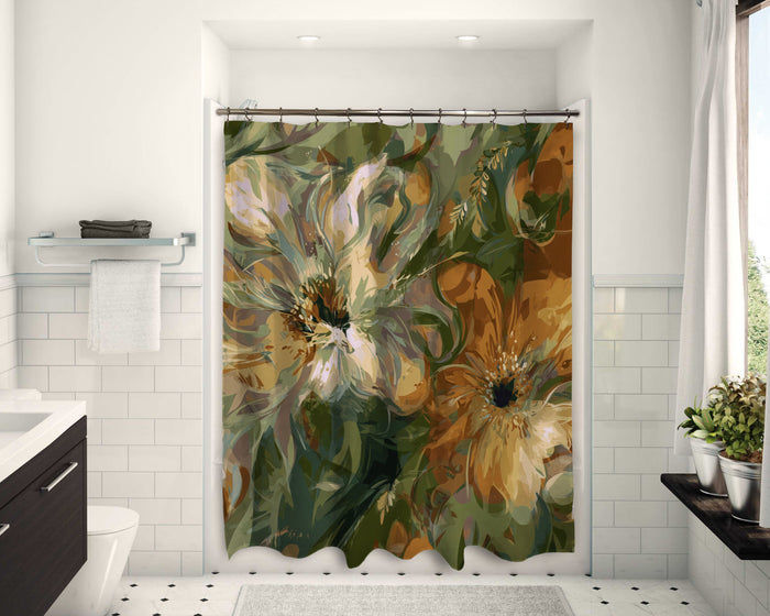 Floral Abstract Design Shower Curtain, 112
