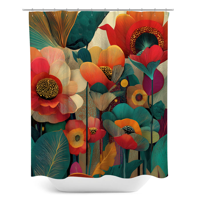 Floral Abstract Design Shower Curtain, 114