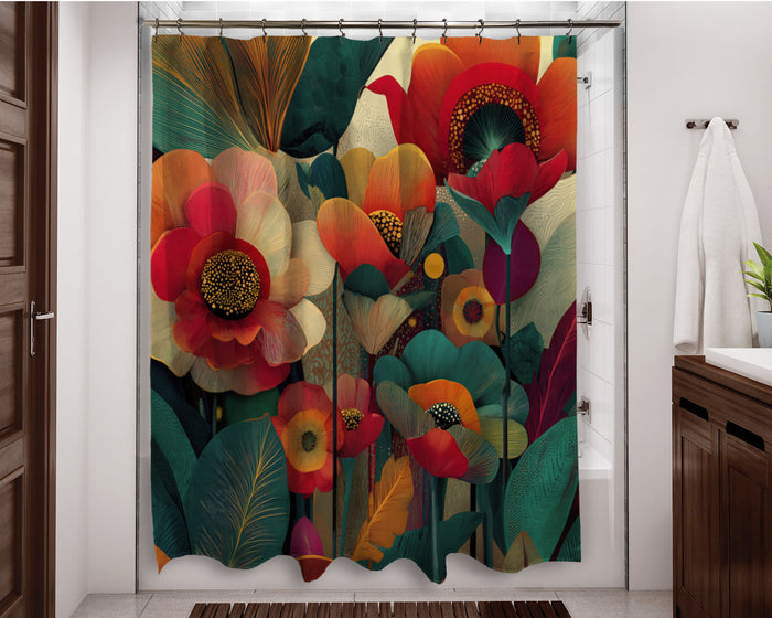 Floral Abstract Design Shower Curtain, 114