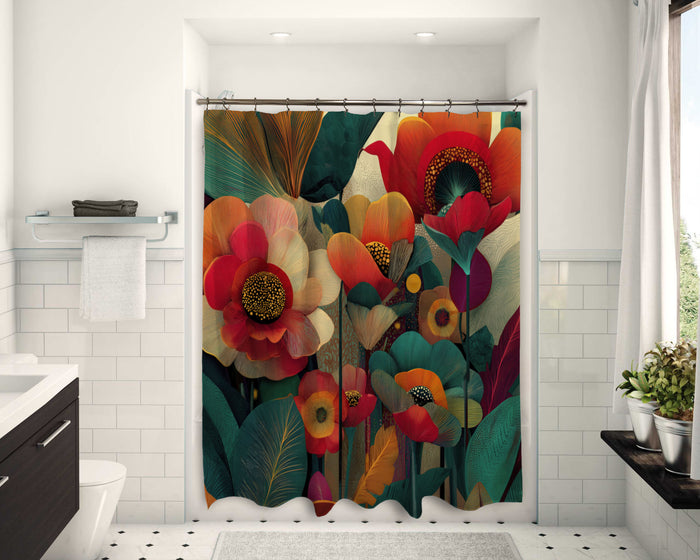 Floral Abstract Design Shower Curtain, 114