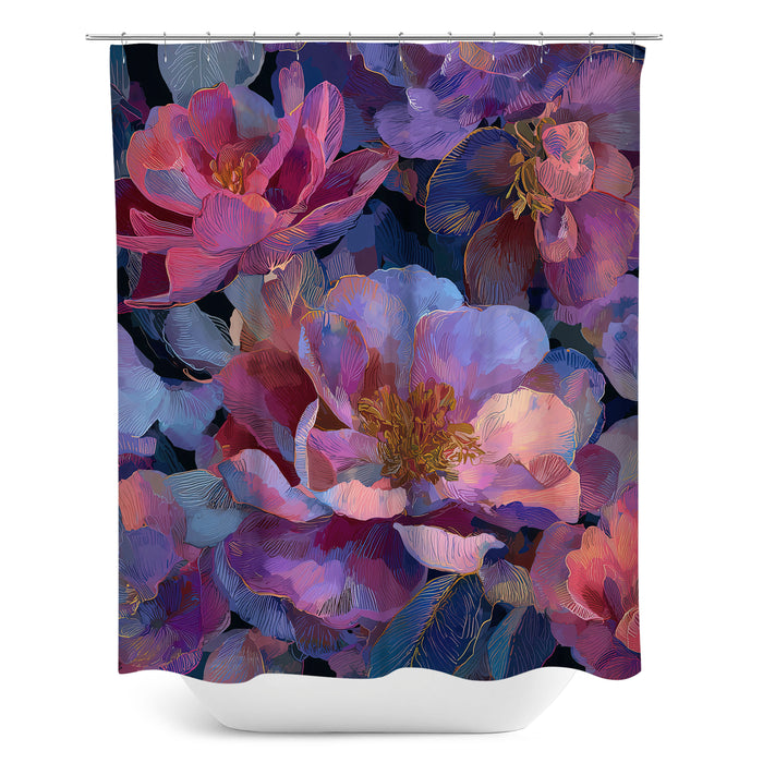 Floral Abstract Design Shower Curtain, 115