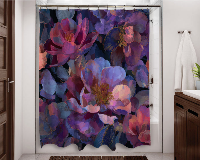 Floral Abstract Design Shower Curtain, 115