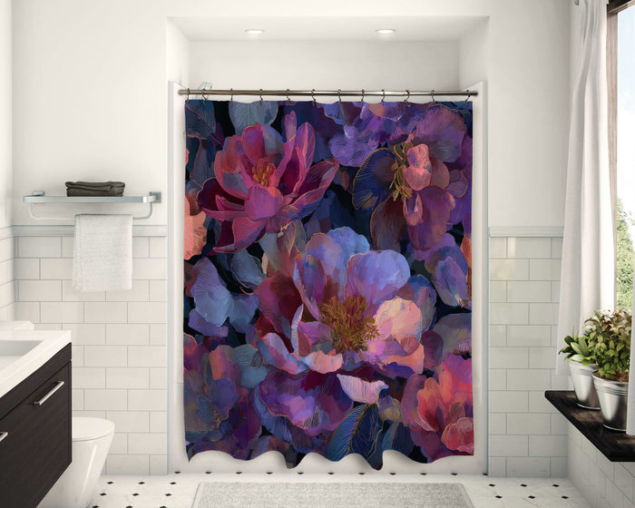 Floral Abstract Design Shower Curtain, 115