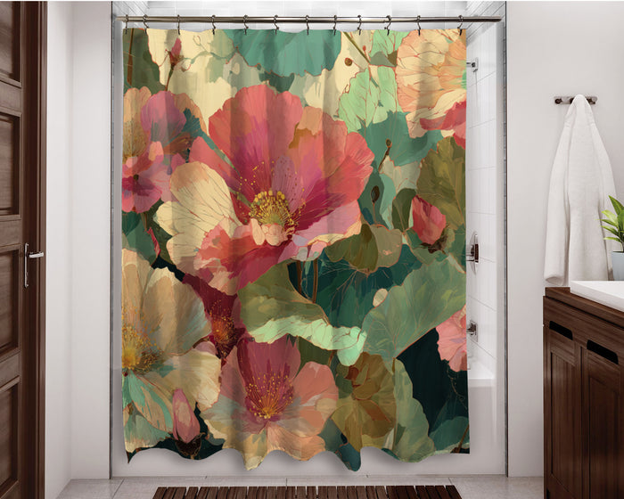 Floral Abstract Design Shower Curtain, 116