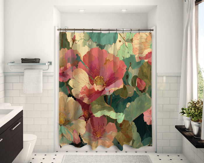 Floral Abstract Design Shower Curtain, 116
