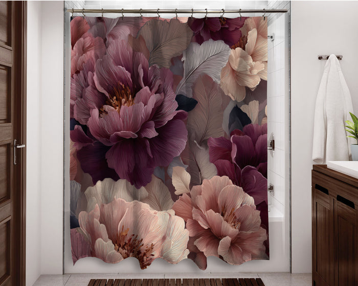 Floral Abstract Design Shower Curtain, 117
