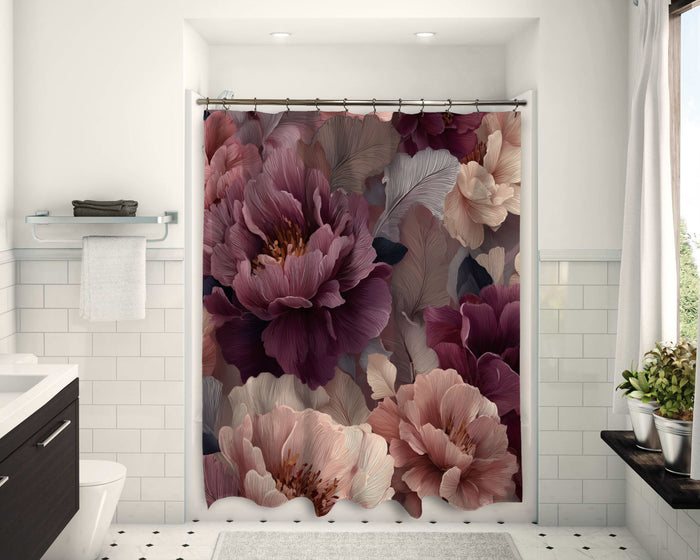 Floral Abstract Design Shower Curtain, 117