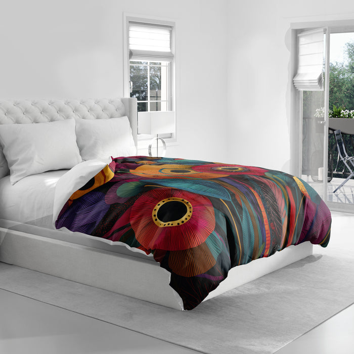 Floral Abstract Duvet Cover in Cotton or Polyester, 102