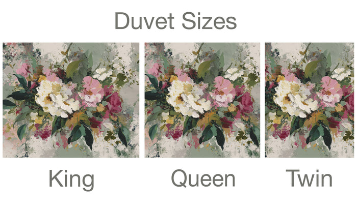 Floral Abstract Duvet Cover in Cotton or Polyester, 109