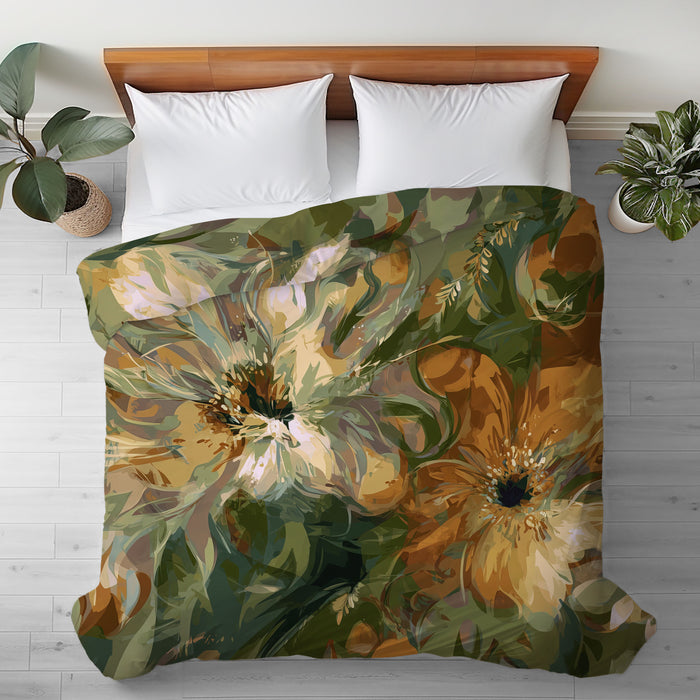 Floral Abstract Duvet Cover in Cotton or Polyester, 112