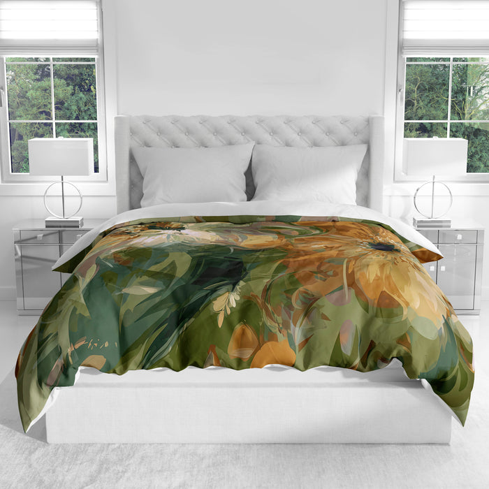 Floral Abstract Duvet Cover in Cotton or Polyester, 112