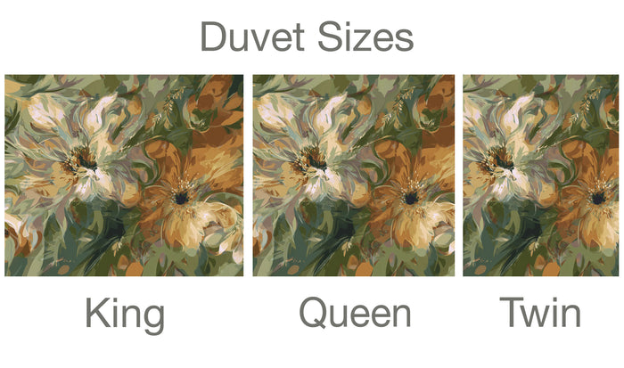 Floral Abstract Duvet Cover in Cotton or Polyester, 112