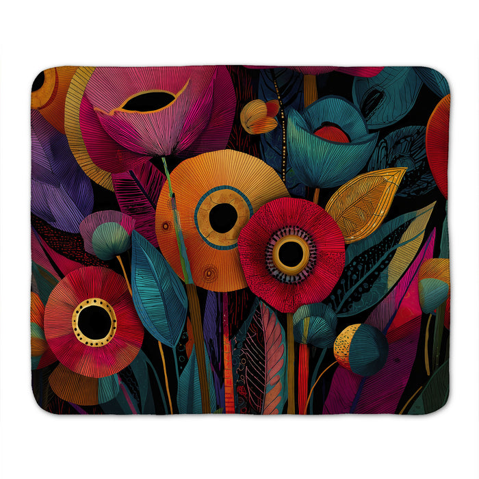 Floral Abstract Sherpa Fleece Throw, 102
