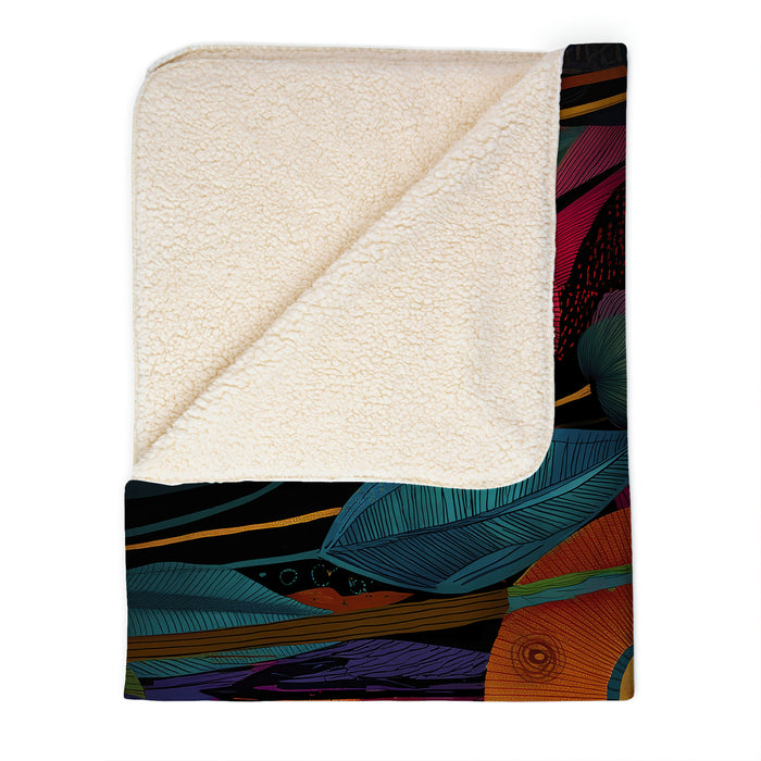 Floral Abstract Sherpa Fleece Throw, 102