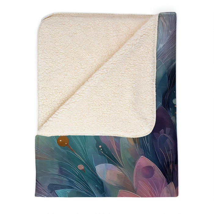 Floral Abstract Sherpa Fleece Throw, 104