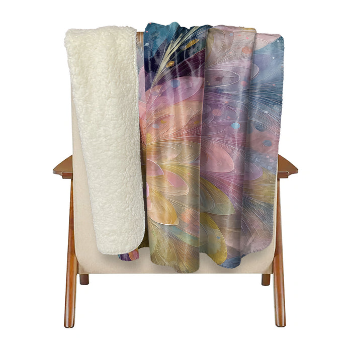 Floral Abstract Sherpa Fleece Throw, 104