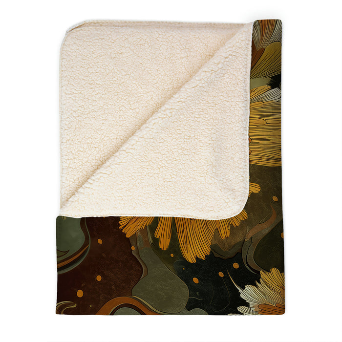 Floral Abstract Sherpa Fleece Throw, 107