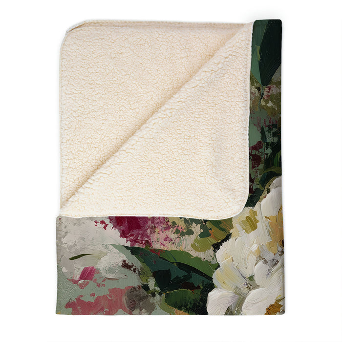 Floral Abstract Sherpa Fleece Throw, 109