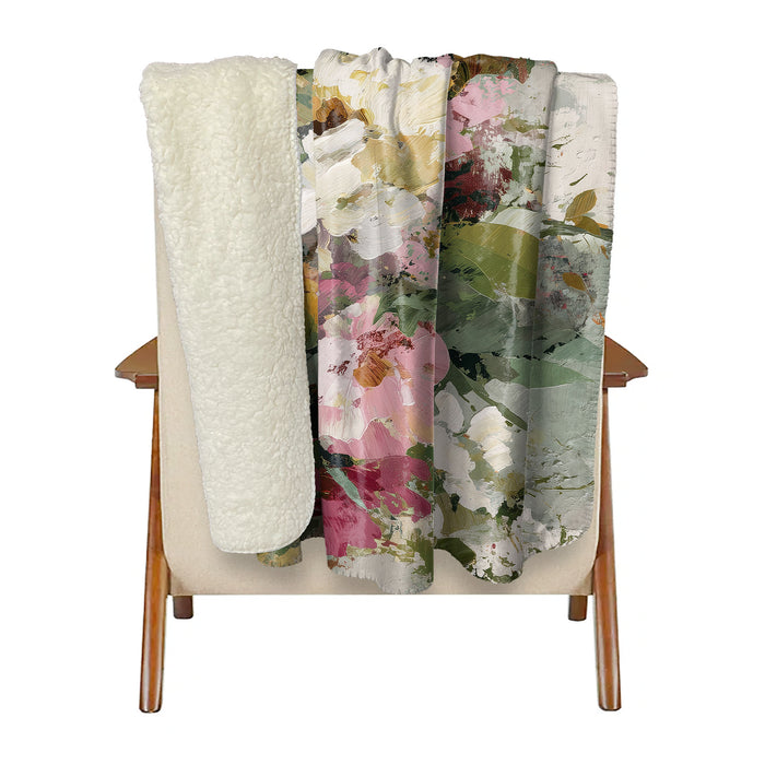Floral Abstract Sherpa Fleece Throw, 109