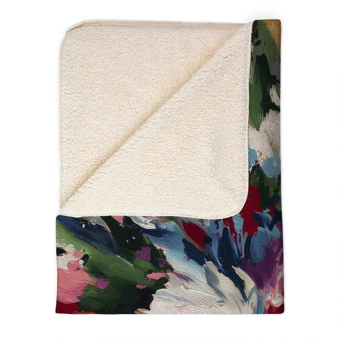 Floral Abstract Sherpa Fleece Throw, 110