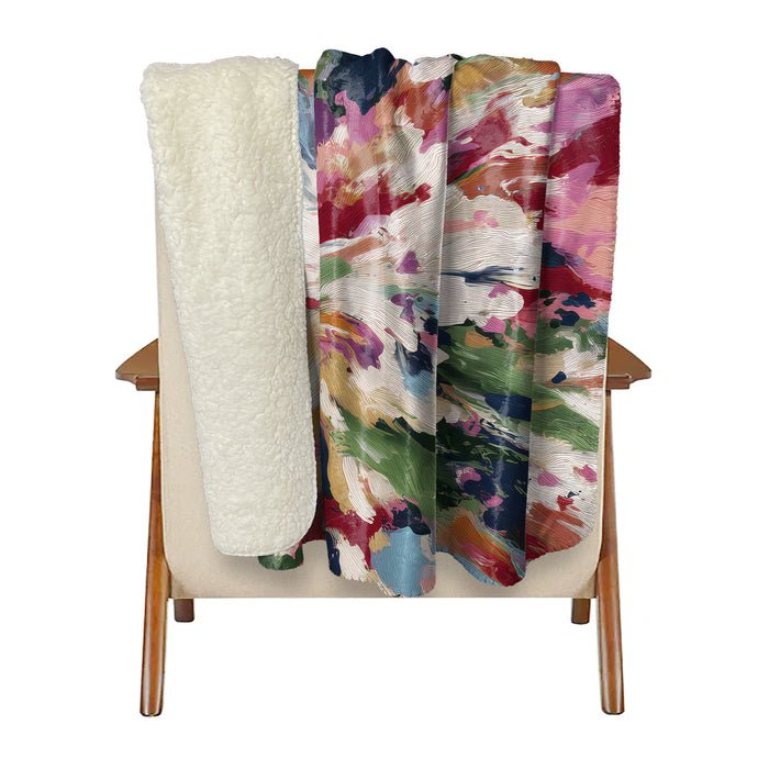 Floral Abstract Sherpa Fleece Throw, 110