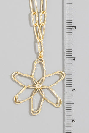 Flower Paperclip Pendant Necklace