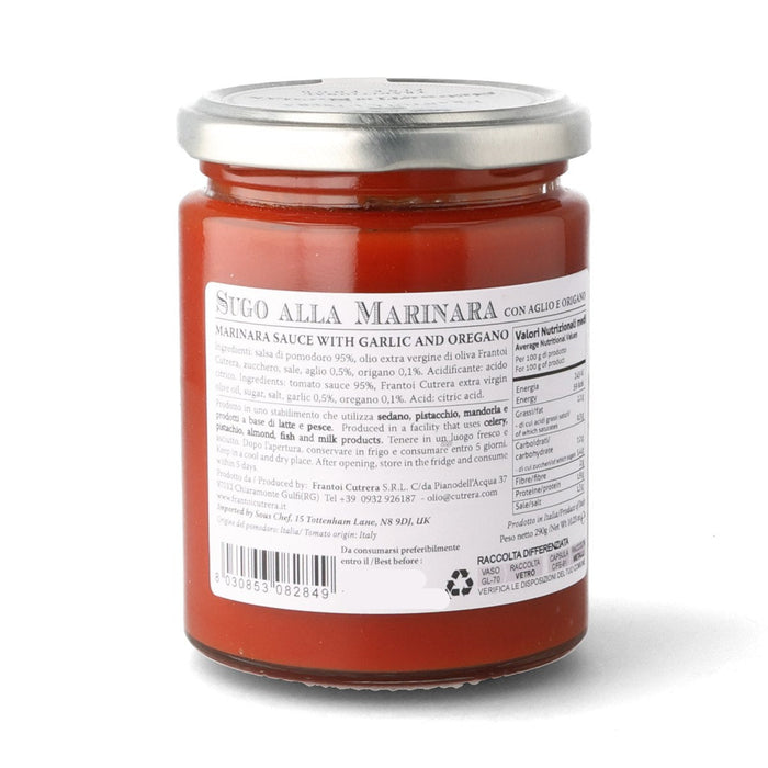 Frantoi Cutrera Marinara Tomato Sauce with Garlic & Oregano, 290g