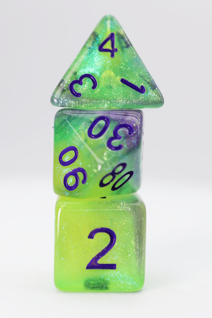 Glow in the Dark - Luminescent Jellyfish RPG Dice Set Plastic Dice Foam Brain Games