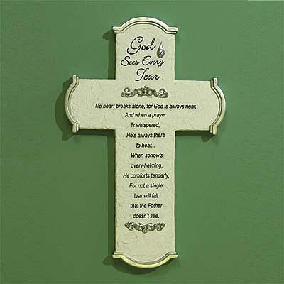 God Sees Every Tear Wall Cross