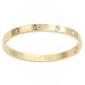 Gold Plated Rhinestone Bangle Bracelet