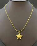 Gold Puffy Star Pendant Necklace