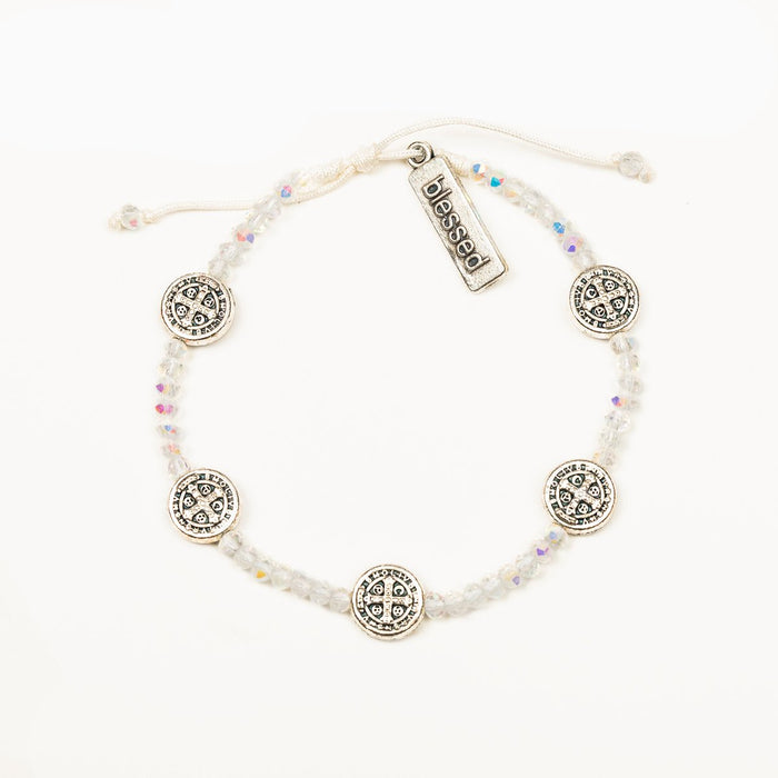 Gratitude Blessing Bracelet - Silver/Crystal