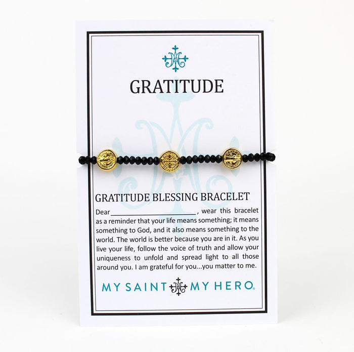 Gratitude Blessing Bracelet - Silver/Crystal
