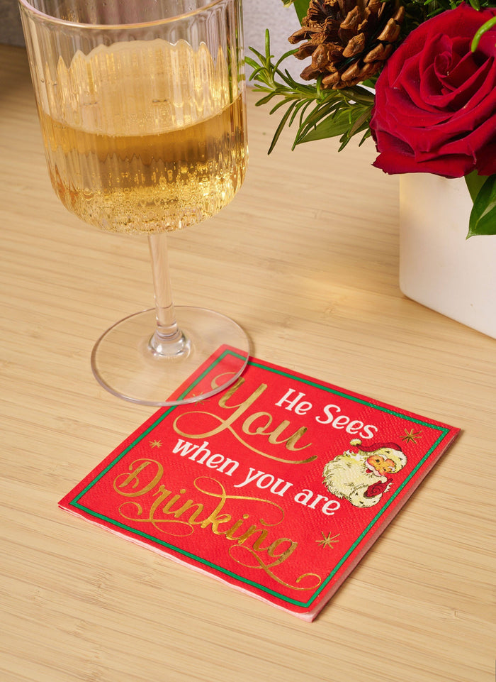 'He Sees You...' Cocktail Napkins/26pk