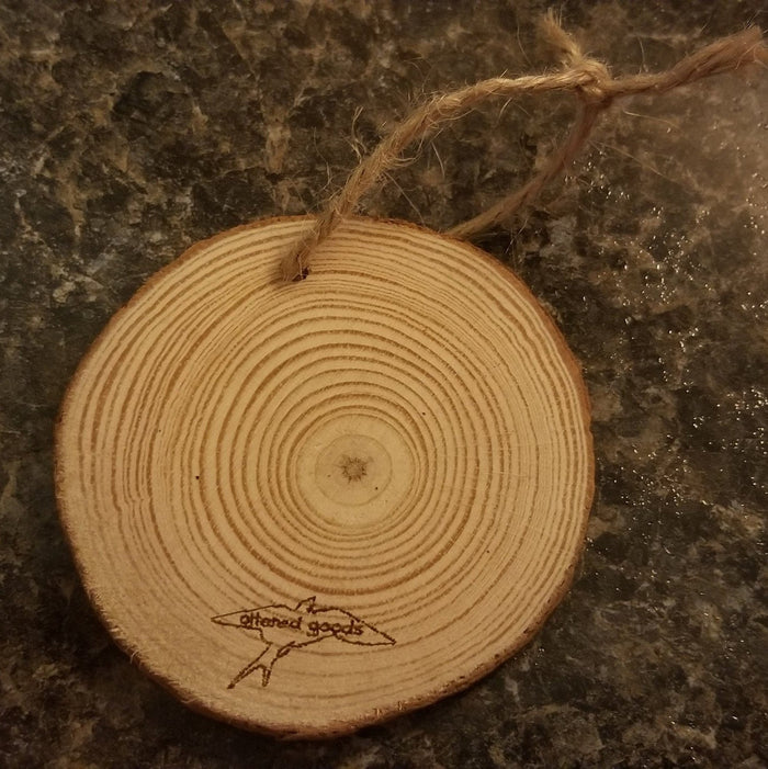 I eat ass tree slice ornament