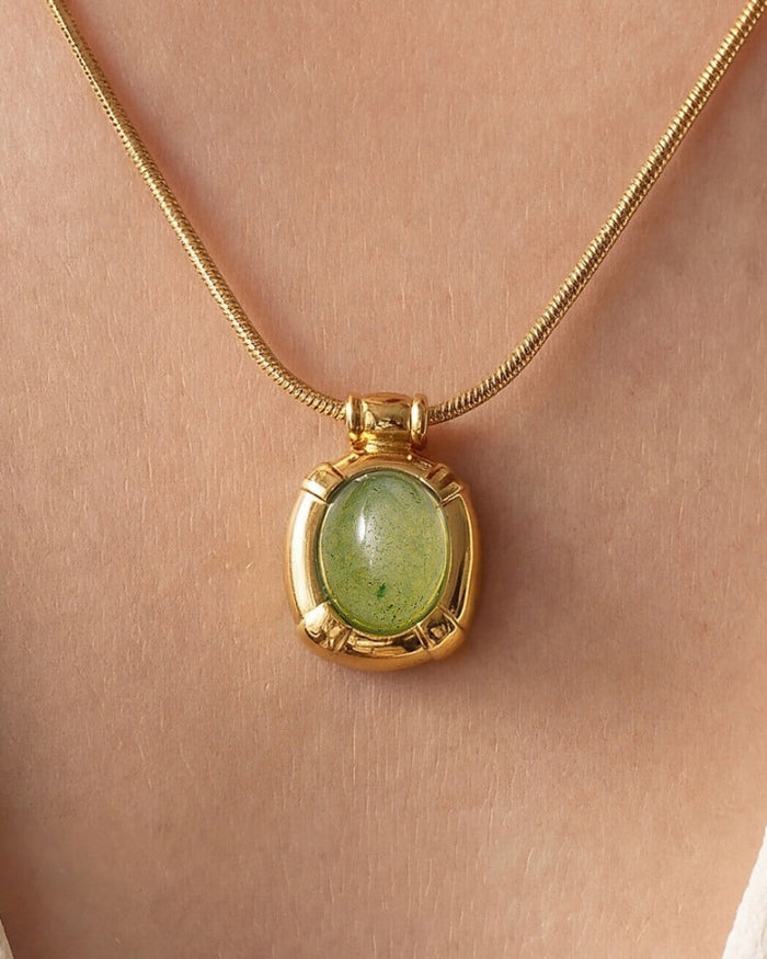 Jade Stone Pendant Necklace