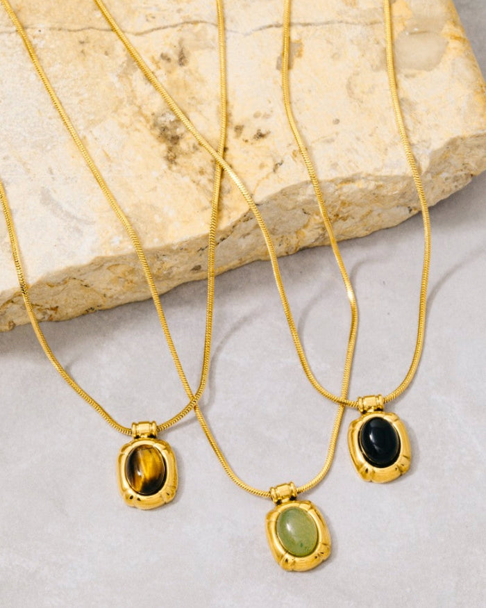 Jade Stone Pendant Necklace