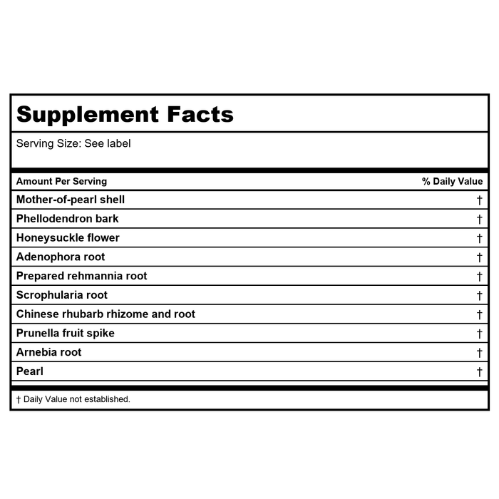 Kan Herb Traditionals Colorful Phoenix Pearl Combination 120 Tablets - Supplement Facts panel