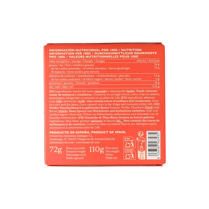 La Narval Premium Cantabrian White Tuna Belly in Galician Butter, 120g