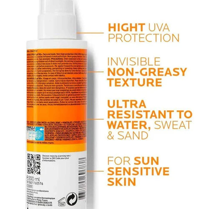 LA ROCHE-POSAY Anthelios Invisible Sunscreen Body Spray Spf50 + 200ml