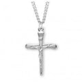Large SS 1.4" Spike Nail Crucifix Necklace 24" Chain