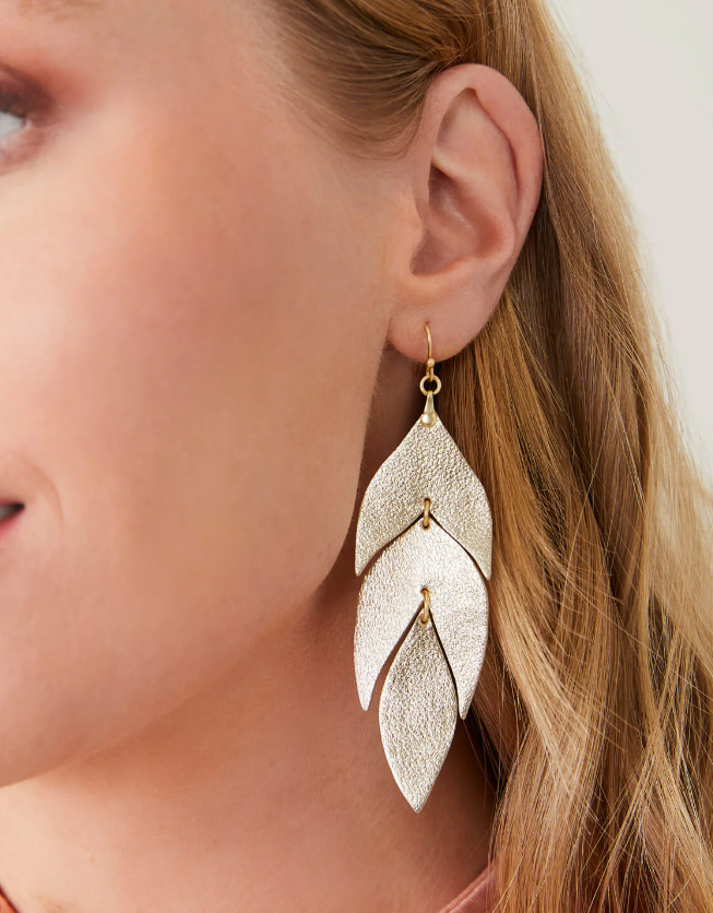 Leaf Leather Earrings