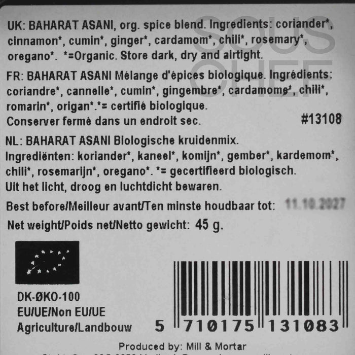 Mill & Mortar Organic Baharat Asani, 45g