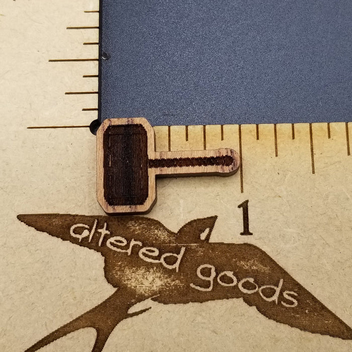 Mjolnir cherry wood earrings