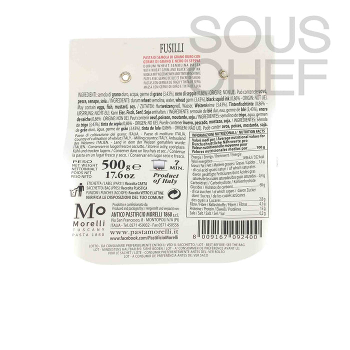 Morelli Squid Ink Fusilli, 500g