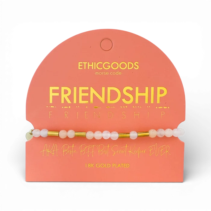 Morse Code Gold & Stone Bracelet - Friendship