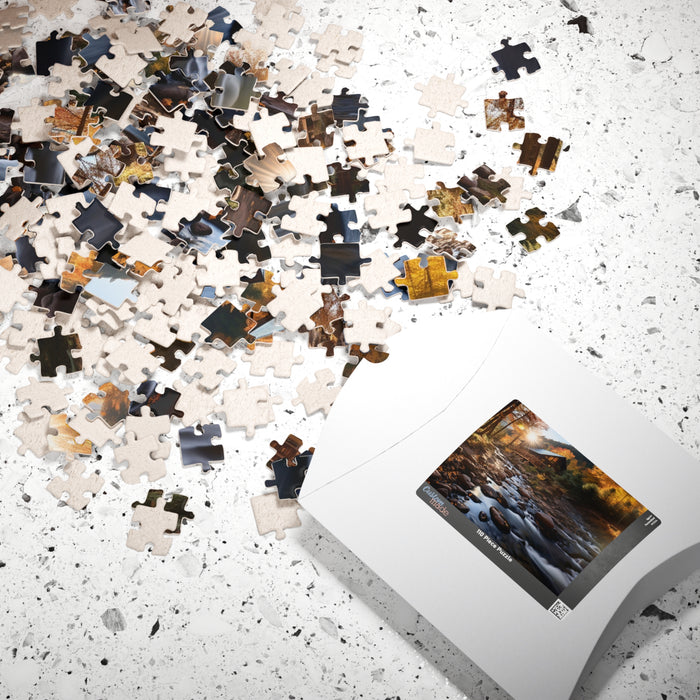 Mountain Cabin in Fall Puzzle - 1014 Pieces